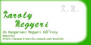karoly megyeri business card
